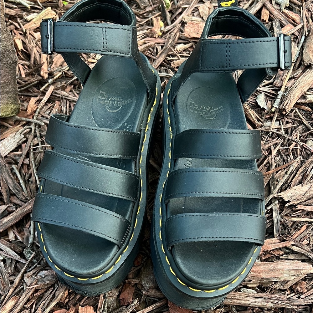 Dr. Martens Black Blaire Quad Platform Sandal